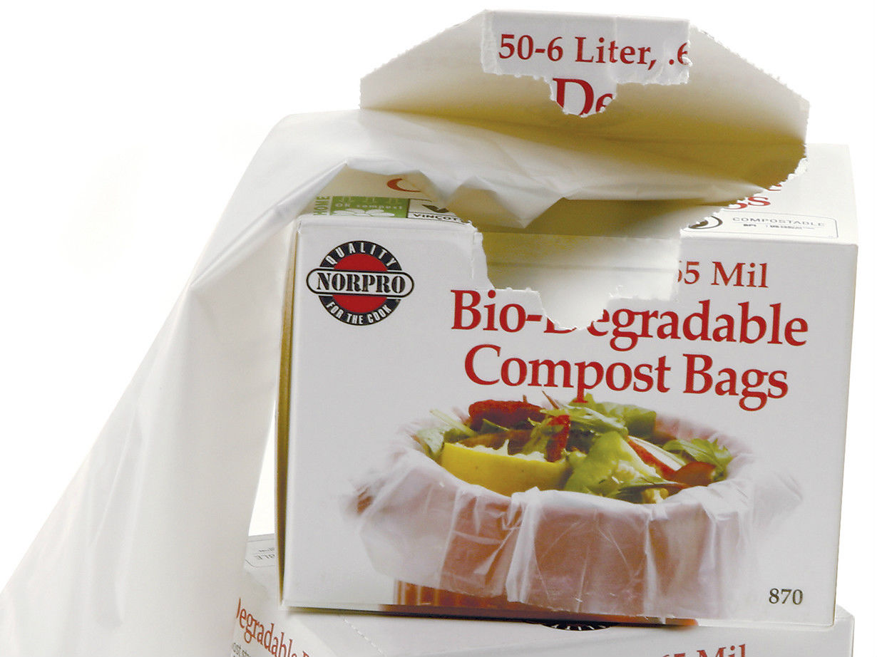 Norpro BioDegradable COMPOST BAGS 50 count Pail/Bin Refill 6 Liters